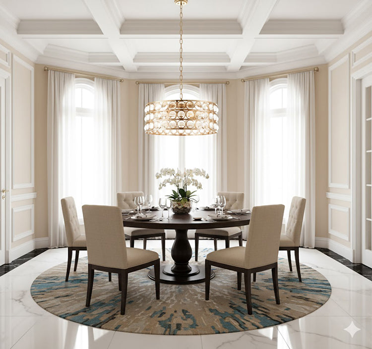 Drum Frame Chandelier with Clear Glass Balls by Bethel - view 8