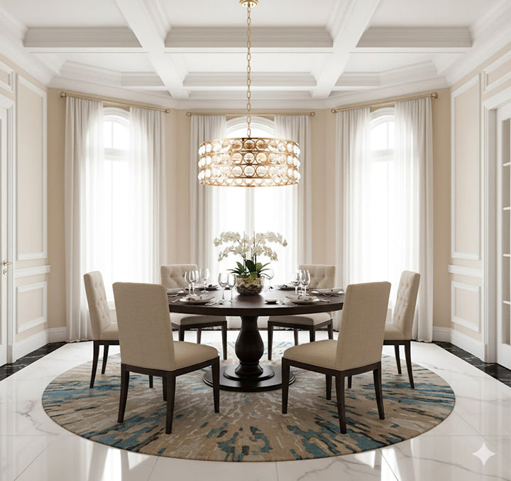 Drum Frame Chandelier with Clear Glass Balls by Bethel - view 8