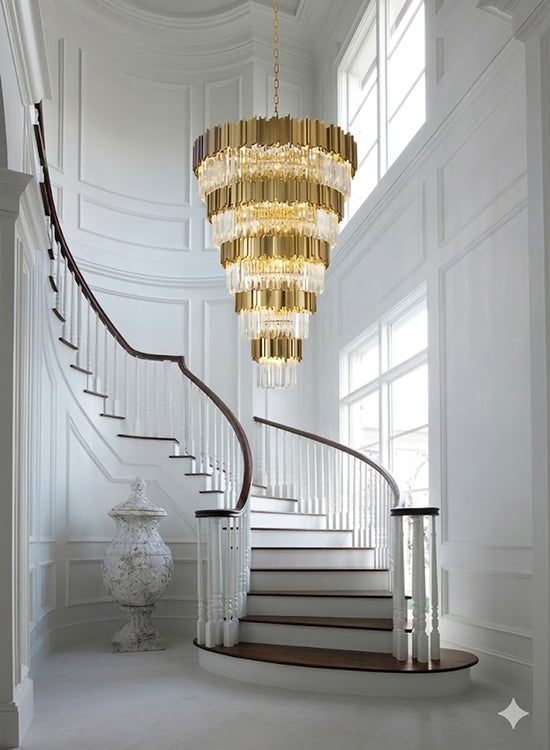 Five Tier Frame Chandelier with Clear Hanging Crystals (MU66) by Bethel - view 29