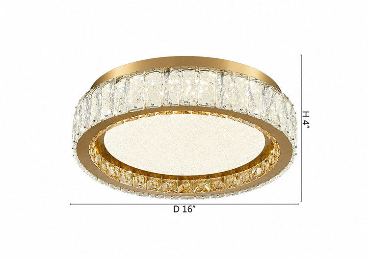 Stainless Steel Flush Mount with Clear and Crystals by Bethel - view 12