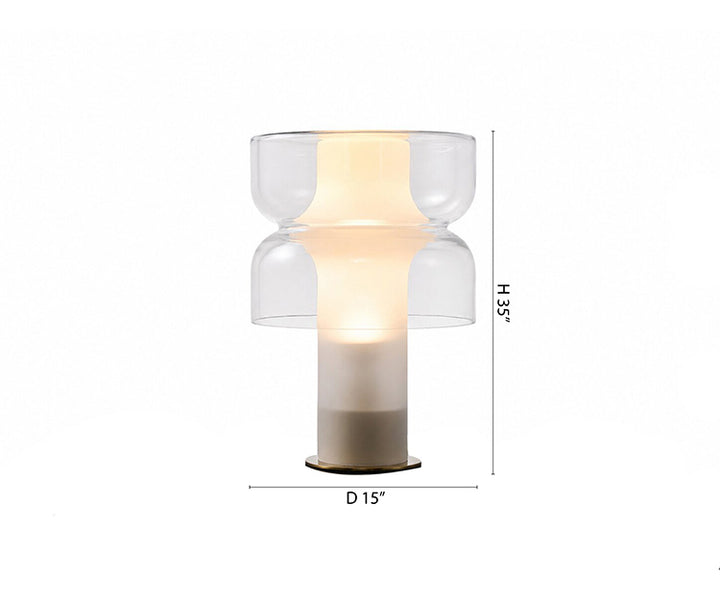 White Glass Table Lamp by Bethel - view 2