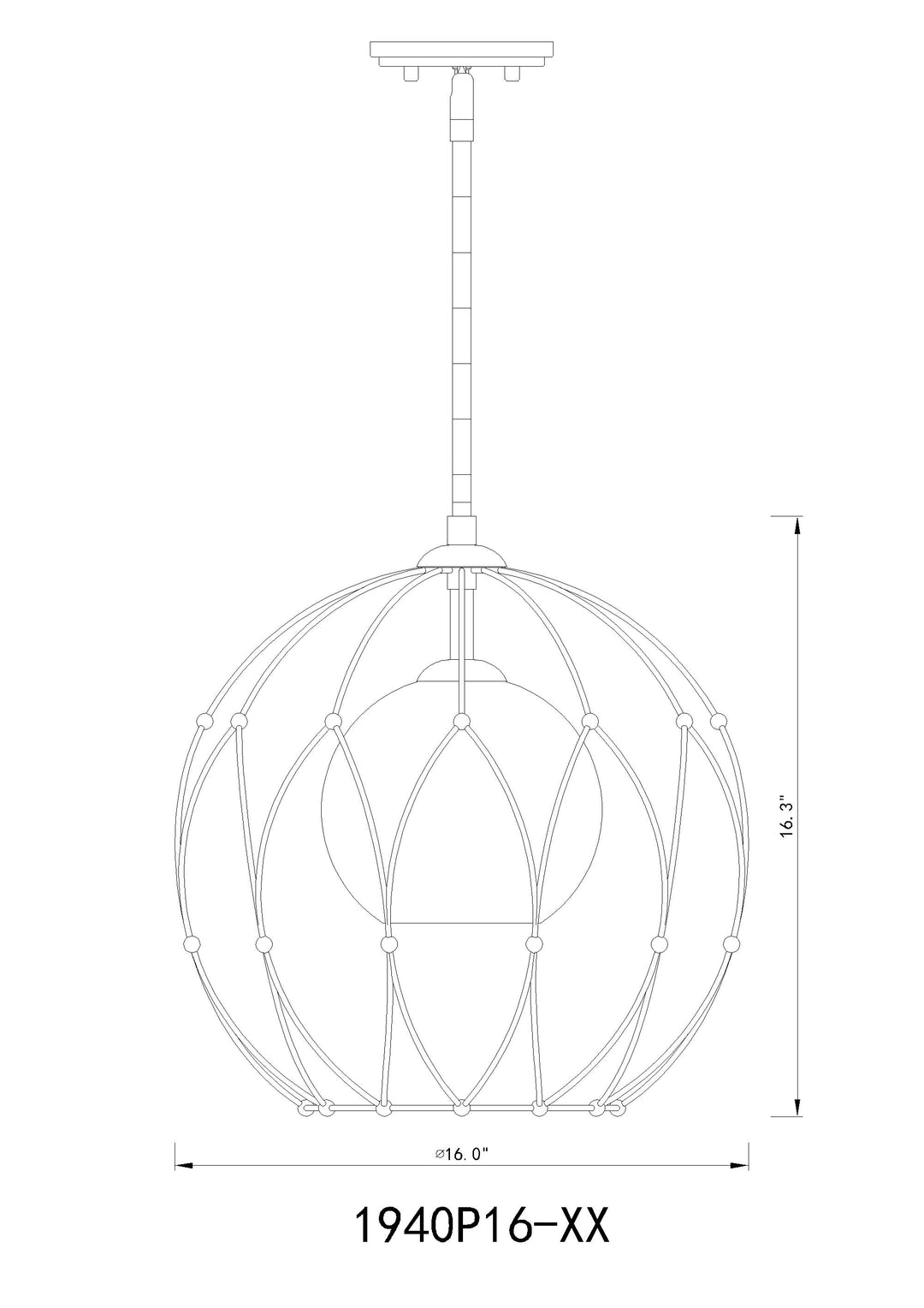 Elle - 1 Light Pendant