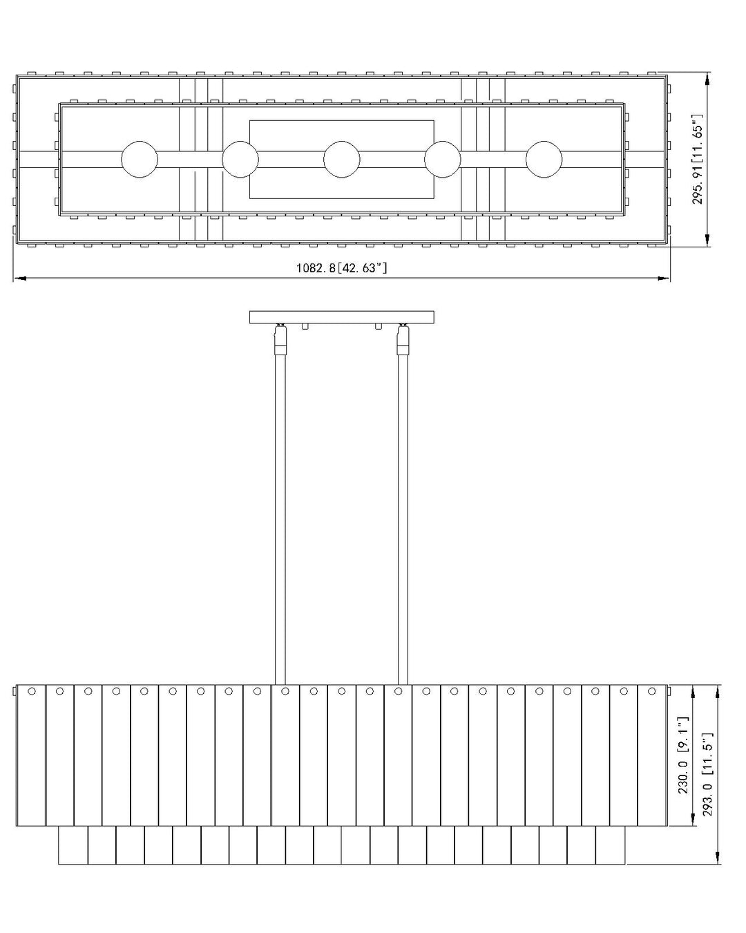 Glacier - Linear Chandelier