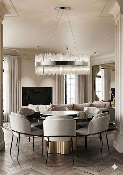 Halo Frame Chandelier with Clear Glass Rods by Bethel - view 52