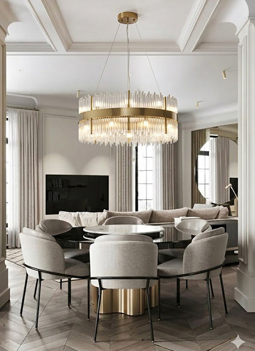 Halo Frame Chandelier with Clear Glass Rods by Bethel - view 45