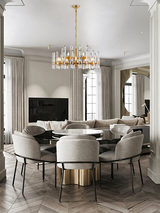 Two Tier Metal Frame Chandelier with Clear Crystal Plaques by Bethel - view 35
