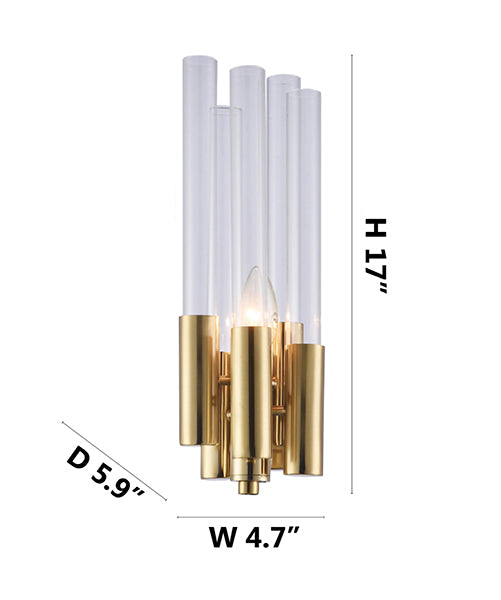 Metal Frame Wall Sconce with Clear Glass Rods by Bethel - view 19