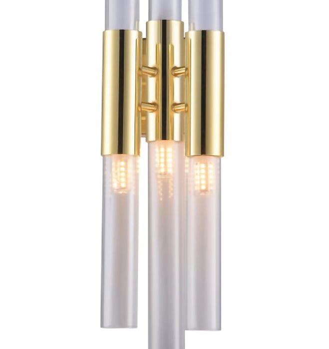 Gold Metal Frame Wall Sconce with Clear Glass Tubes by Bethel - view 2