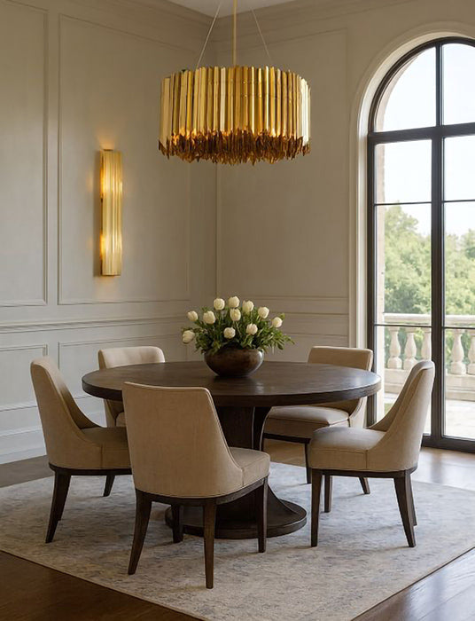 Stainless Steel Spiked Drum Chandelier by Bethel - view 10
