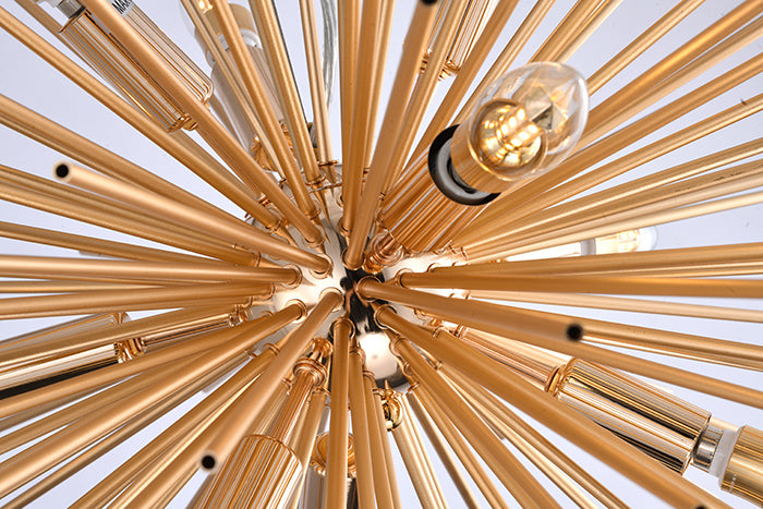 Gold Aluminum Sputnik Chandelier by Bethel - view 7