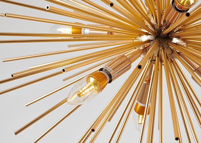 Gold Aluminum Sputnik Chandelier by Bethel - view 8