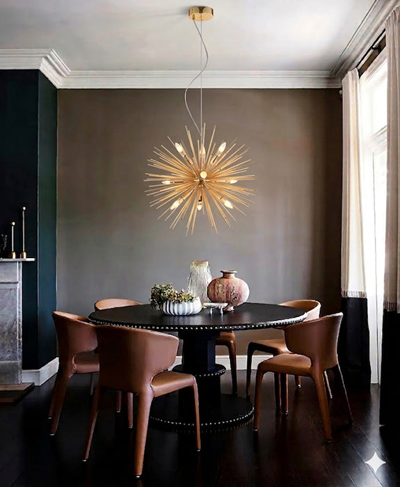 Gold Aluminum Sputnik Chandelier by Bethel - view 9
