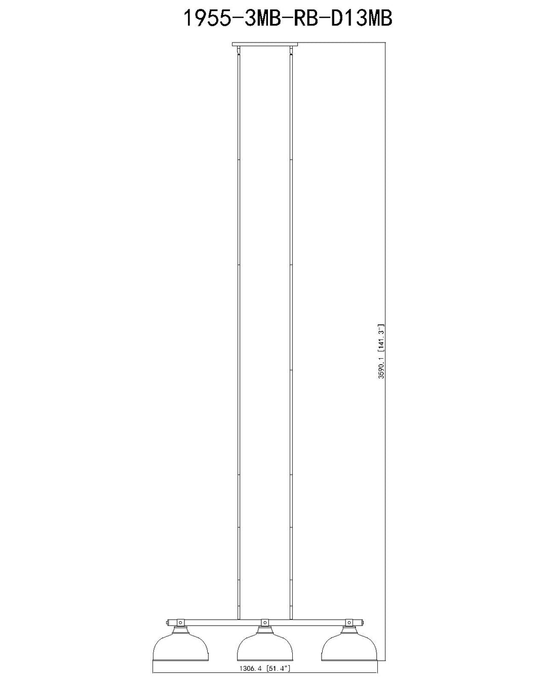 Bronte - 3 Light Billiard Light