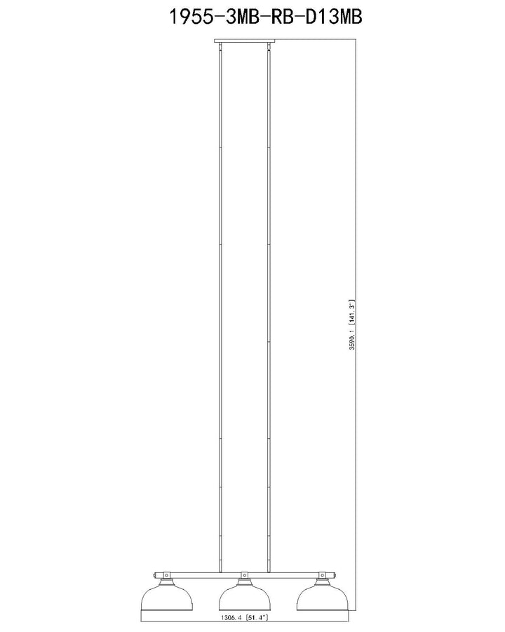 Bronte - 3 Light Billiard Light