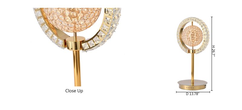 Frame Orb Table Lamp with Clear Crystals by Bethel - view 10
