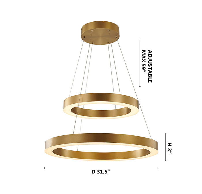 Stainless Steel Frame LED Light Fixture with Double Halo Ring by Bethel - view 17