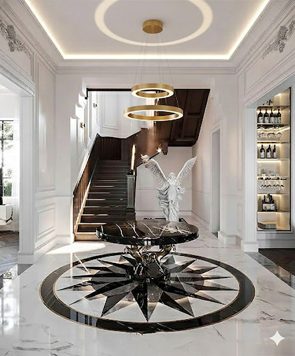 Stainless Steel Frame LED Light Fixture with Double Halo Ring by Bethel - view 18