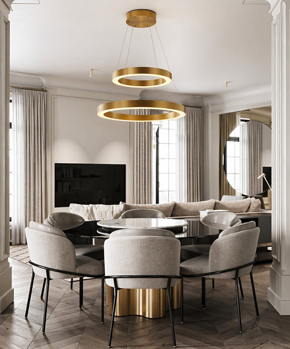 Stainless Steel Frame LED Light Fixture with Double Halo Ring by Bethel - view 19