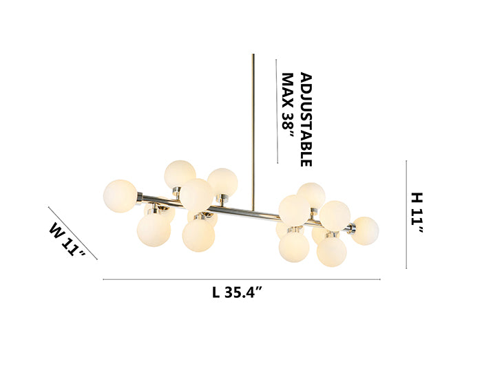 Metal Frame Chandelier with Milk Glass Shades by Bethel - view 10