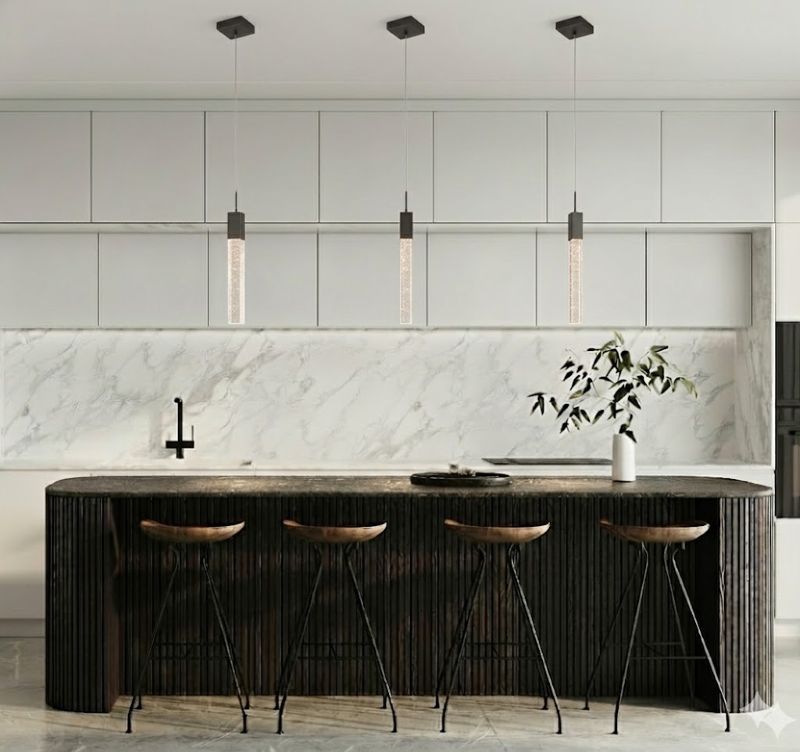 Frame Single Pendant Light with Hanging Clear Bubble Block Crystal by Bethel - view 25