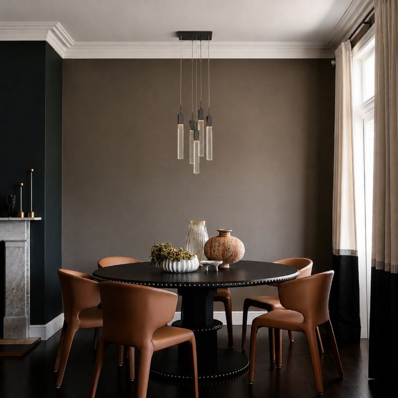 Flushed Frame Chandelier with Hanging Clear Block Crystal Pendants by Bethel - view 11
