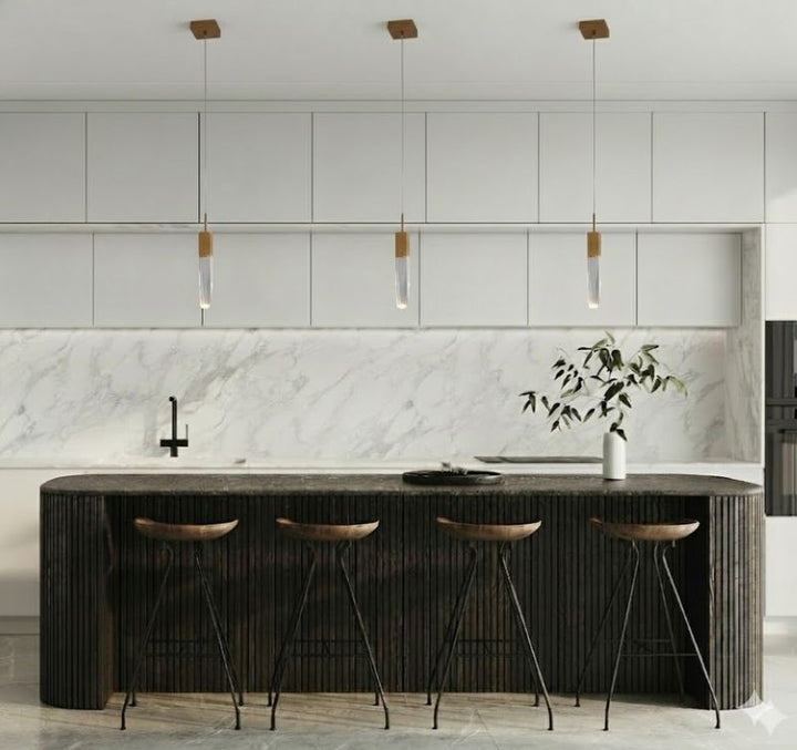 Frame Single Pendant Light with Clear Iceberg Crystal by Bethel - view 14