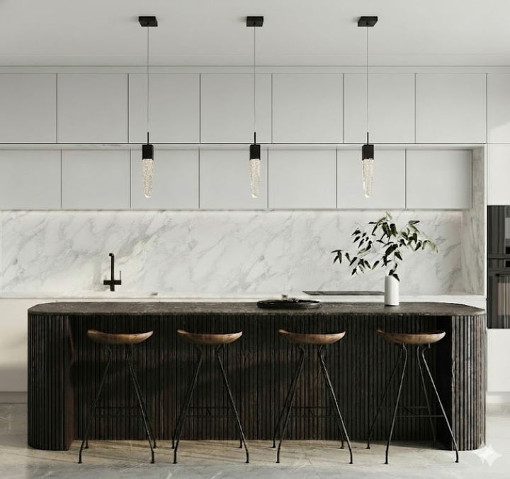 Frame Single Pendant Light with Clear Iceberg Bubble Crystal by Bethel - view 23