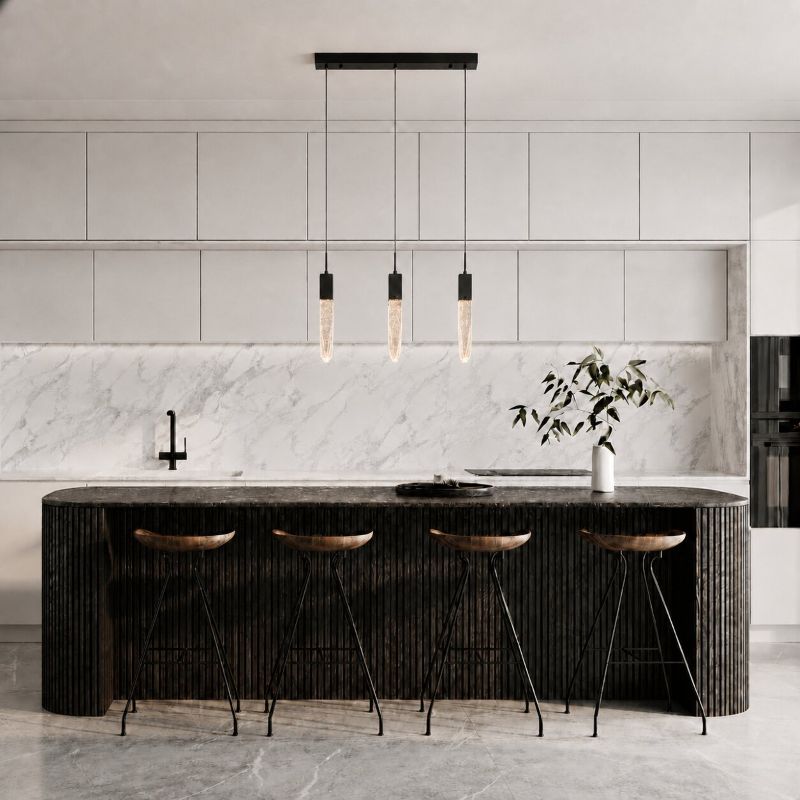 Frame Island Light with Clear Hanging Bubble Crystal Pendants by Bethel - view 18