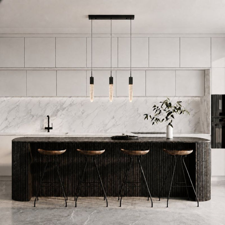 Frame Island Light with Clear Hanging Bubble Crystal Pendants by Bethel - view 18