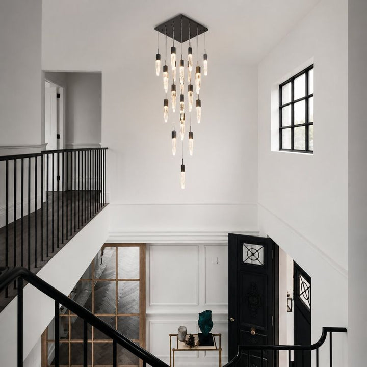 Flushed Frame Chandelier with Clear Bubble Hanging Crystal Pendants by Bethel - view 20