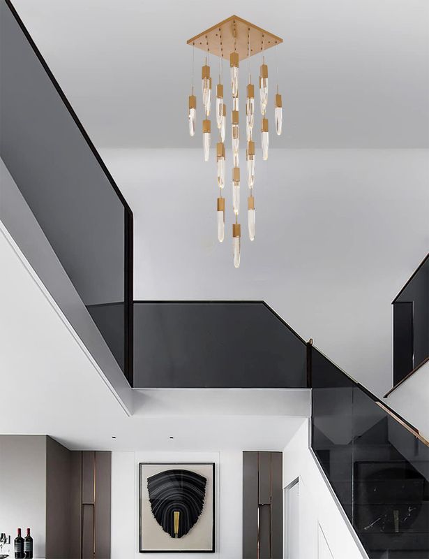 Flushed Frame Chandelier with Clear Bubble Hanging Crystal Pendants by Bethel - view 13