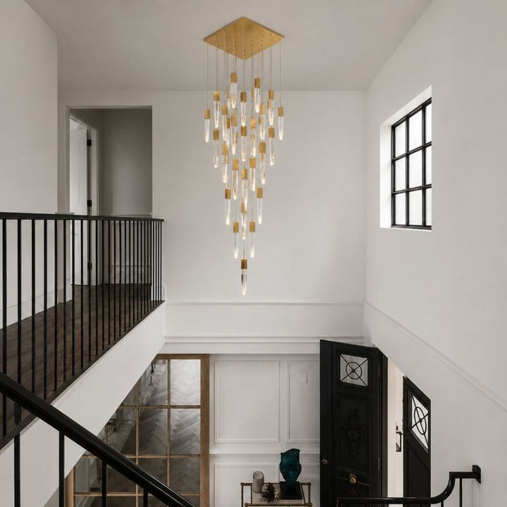 Flushed Frame Chandelier with Clear Bubble Hanging Crystal Pendants by Bethel - view 34