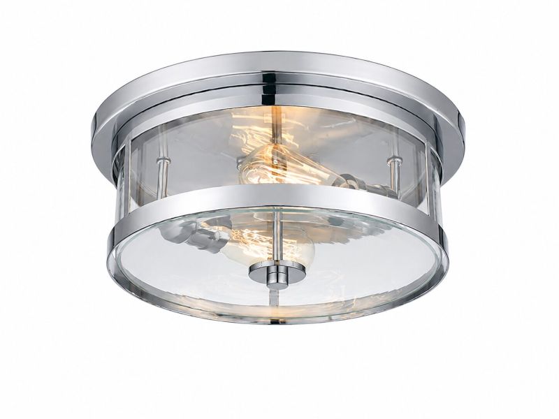 Round Flush Mount with Clear Glass Shade by Bethel - view 13