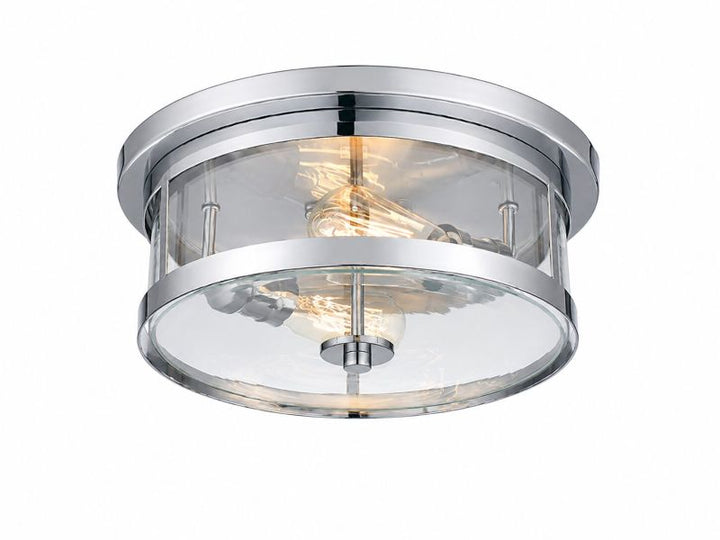 Round Flush Mount with Clear Glass Shade by Bethel - view 13