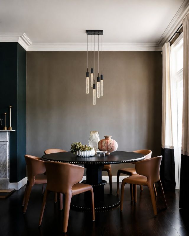 Frame Chandelier with Clear Hexagon Bubble Crystal Hanging Pendants by Bethel - view 7