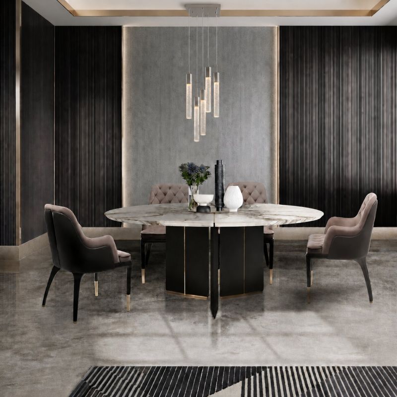 Frame Chandelier with Clear Hexagon Bubble Crystal Hanging Pendants by Bethel - view 17