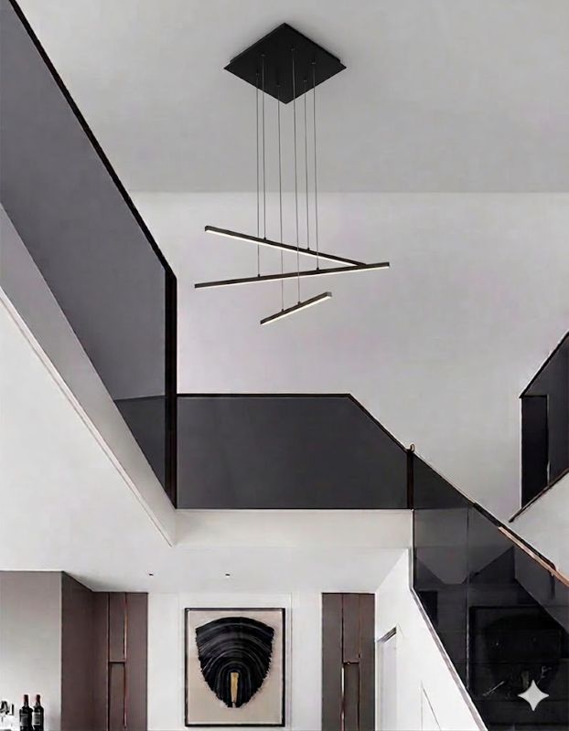 Frame LED Ceiling Fixture with Hanging Stick Pendants &amp;