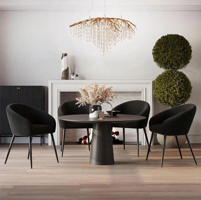 Branch Chandelier with Champagne Beaded Crystal Strands and Crystal Branches by Bethel - view 5