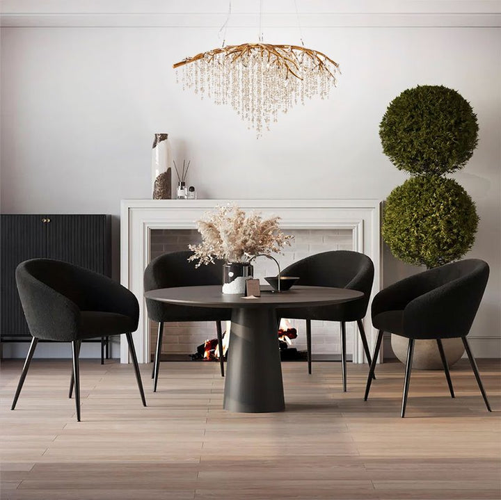 Branch Chandelier with Champagne Beaded Crystal Strands and Crystal Branches by Bethel - view 5