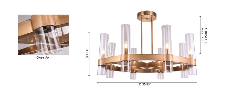 Bronze Glass Chandelier by Bethel - view 4