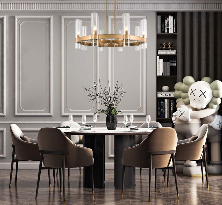 Bronze Glass Chandelier by Bethel - view 5