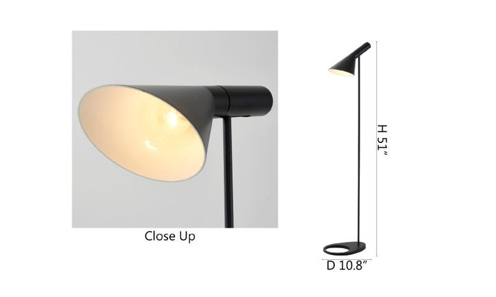 Black Adjustable Head Floor Lamp with