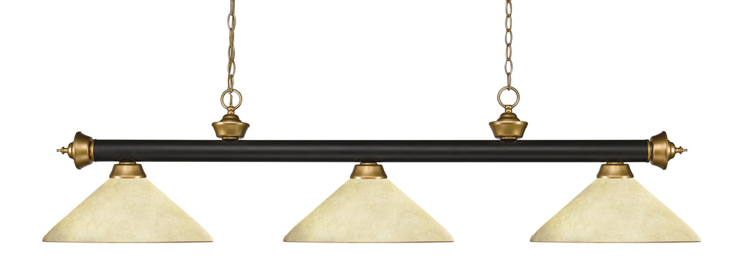Riviera - 3 Light Billiard Light (200-3BRZ+SG-AGM14)