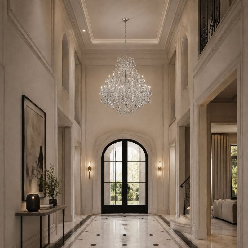 Crystal Chandelier in Chrome by Bethel