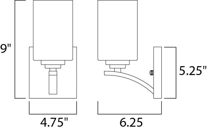 Deven 1-Light Wall Sconce dimensions diagram