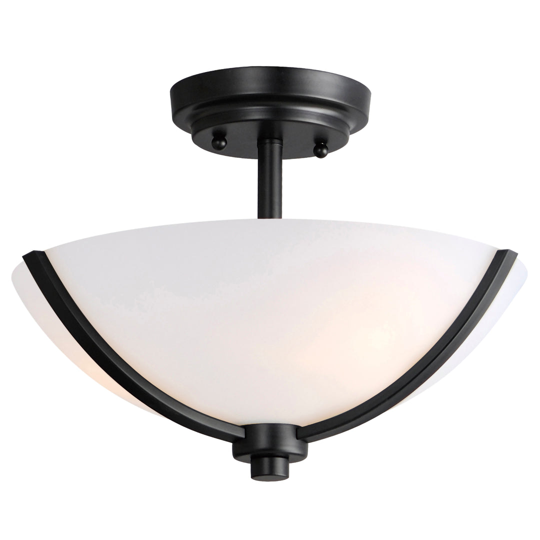 Deven 3-Light Semi-Flush Mount Black