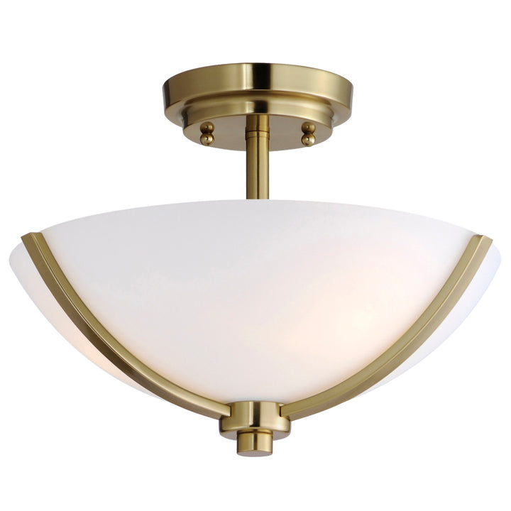 Deven 3-Light Semi-Flush Mount Satin Brass