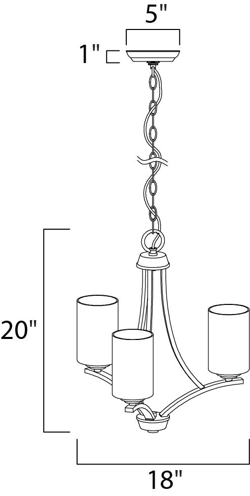 Deven Chandelier dimensions diagram
