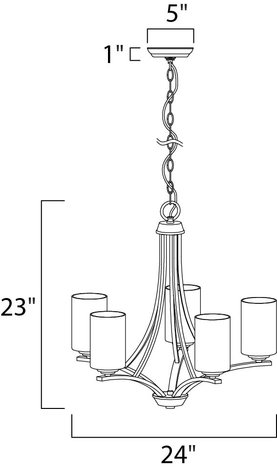 Deven Chandelier dimensions diagram