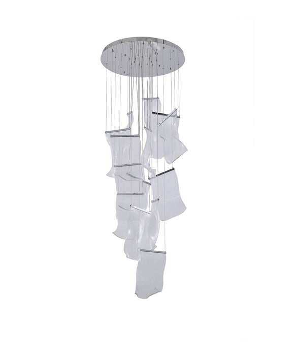 Flushed Chandelier with Acrylic Crumbled Sheet Hanging Pendants by Bethel - view 35